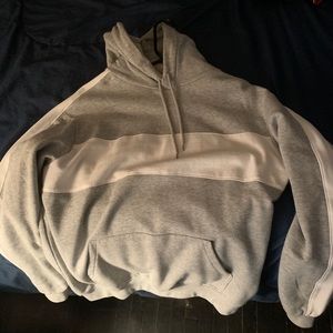 Grey and white hoodie